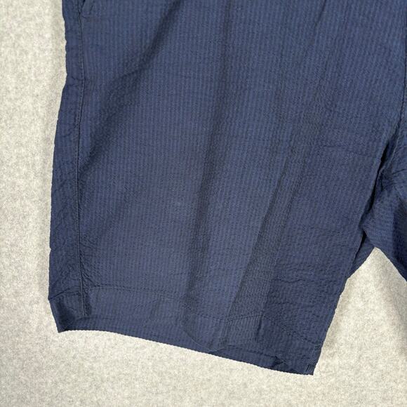English Laundry Seersucker Shorts 40 Blue‎ Black Cotton Golf Classic 9" Inseam - Picture 3 of 9